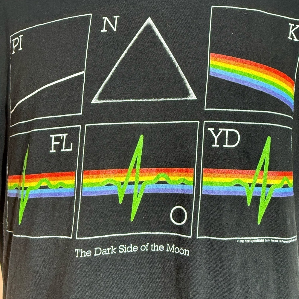 Pink Floyd Dark Side of the Moon Graphic Concert T-Shirt Black with Colors, S - Picture 4 of 6
